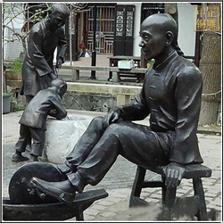 室外中醫(yī)碾藥景觀(guān)銅像