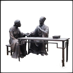 中醫(yī)號脈雕塑|中醫(yī)問診情景小品