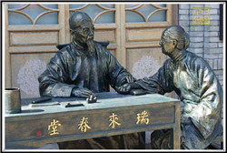 中醫(yī)文化雕塑|中醫(yī)號脈情景小品