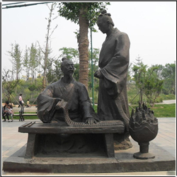 公園古代人物銅雕塑